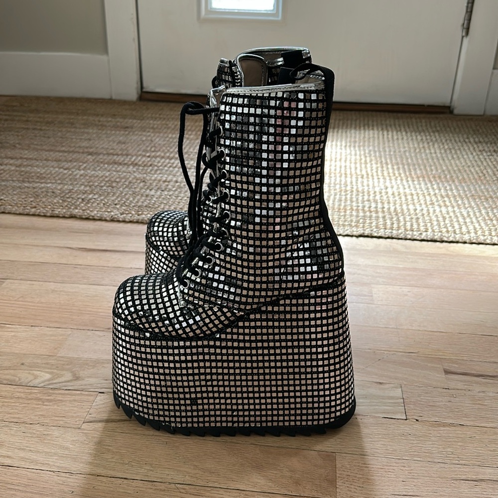 NIB Club Exx rave EDM disco ball fusion platform boots Sz 7